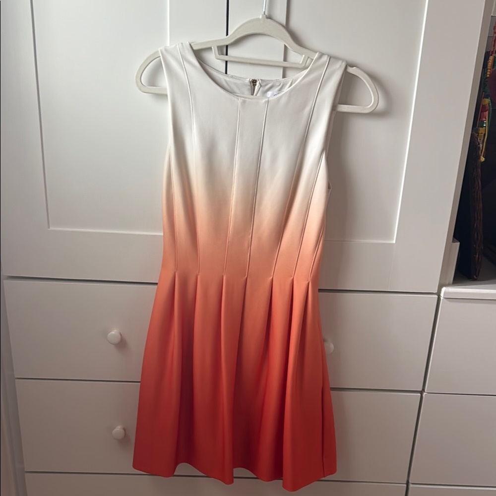Calvin Klein Ombré Orange/Cream Dress